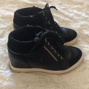 Aldo black wedge sneakers